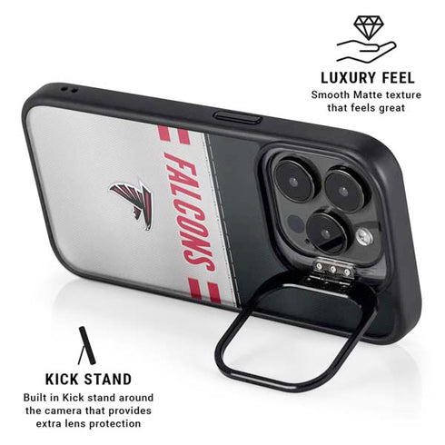 NFL Atlanta Falcons White Striped iPhone 16 Pro Max Kickstand Case