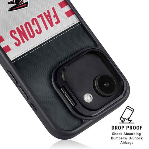 NFL Atlanta Falcons White Striped iPhone 16e Kickstand Case