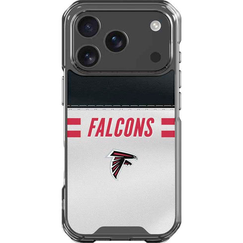 NFL Atlanta Falcons White Striped iPhone 18 Pro Clear Case