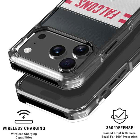 NFL Atlanta Falcons White Striped iPhone 18 Pro Clear Case