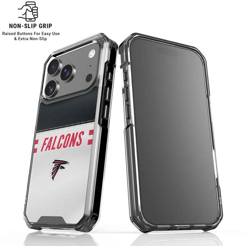 NFL Atlanta Falcons White Striped iPhone 18 Pro Clear Case