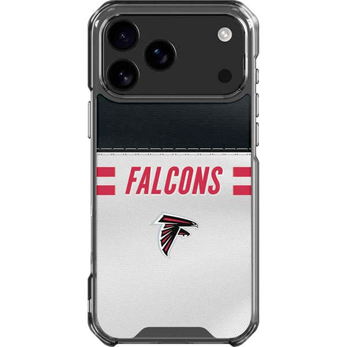 NFL Atlanta Falcons White Striped iPhone 18 Pro Max Clear Case