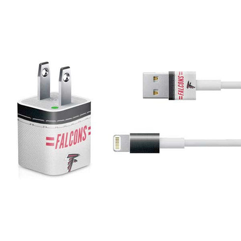 NFL Atlanta Falcons White Striped iPhone Charger (5W USB) Skin