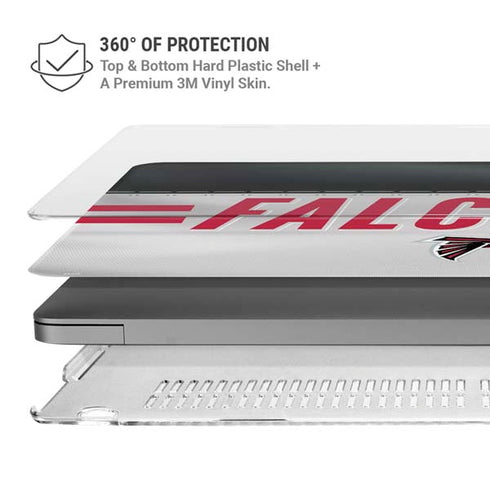 NFL Atlanta Falcons White Striped MacBook Pro 14in (2021-24) Case plus Skin