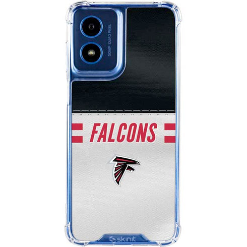 NFL Atlanta Falcons White Striped Moto G 5G (2024) Clear Case