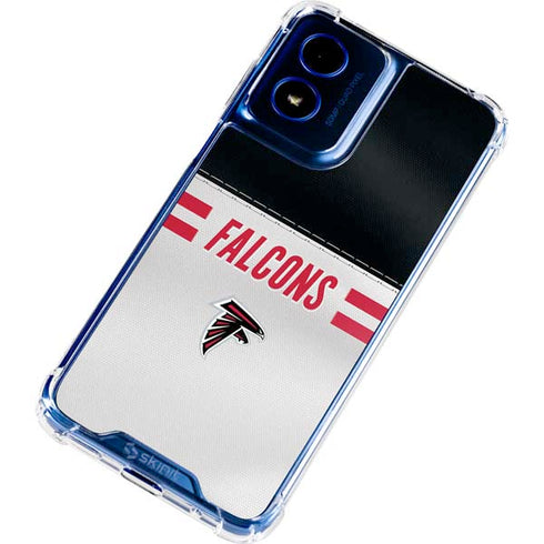 NFL Atlanta Falcons White Striped Moto G 5G (2024) Clear Case