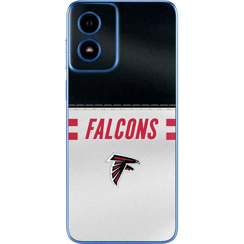 NFL Atlanta Falcons White Striped Moto G Play 4G (2024) Skin