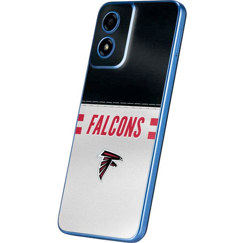 NFL Atlanta Falcons White Striped Moto G Play 4G (2024) Skin