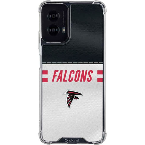 NFL Atlanta Falcons White Striped Moto G Power 5G (2024) Clear Case