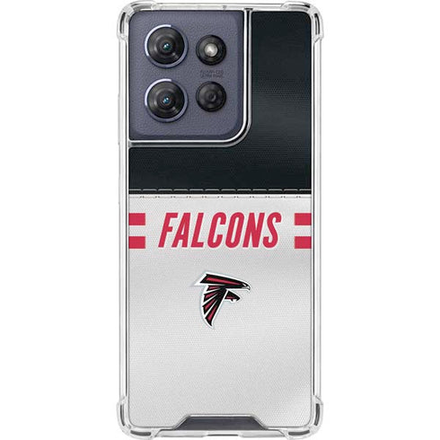 NFL Atlanta Falcons White Striped Moto G Power 5G (2025) Clear Case