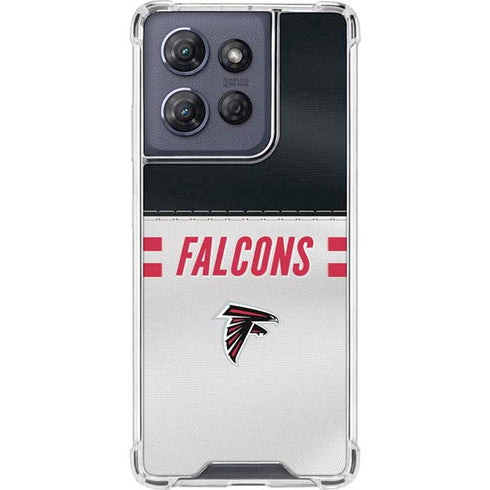 NFL Atlanta Falcons White Striped Moto G Stylus 5G (2025) Clear Case