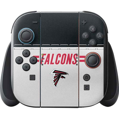 NFL Atlanta Falcons White Striped Nintendo Switch 2 (2025) with Joy-Con Skin