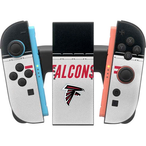 NFL Atlanta Falcons White Striped Nintendo Switch 2 (2025) Joy-Con Controller Skin