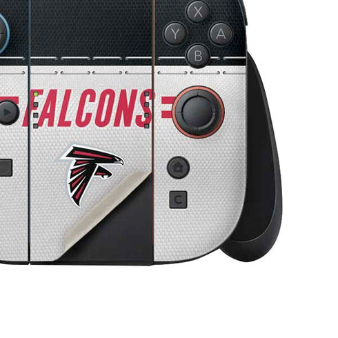 NFL Atlanta Falcons White Striped Nintendo Switch 2 (2025) Joy-Con Controller Skin