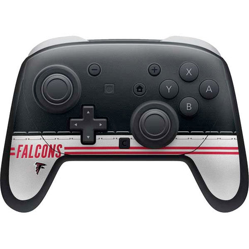 NFL Atlanta Falcons White Striped Nintendo Switch 2 (2025) Pro Controller Skin