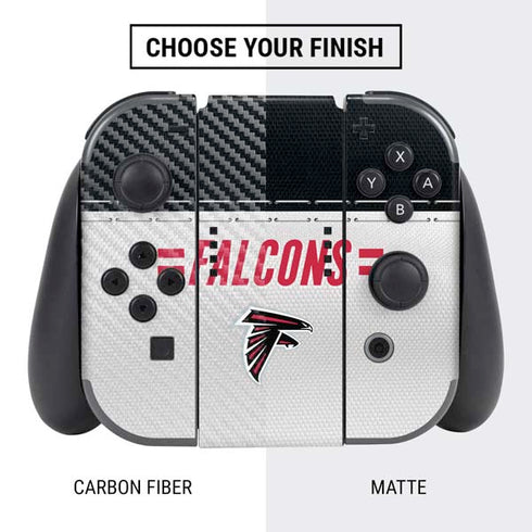 NFL Atlanta Falcons White Striped Nintendo Switch Bundle Skin