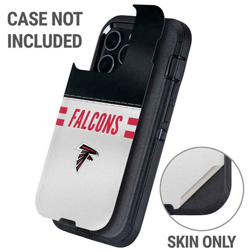 NFL Atlanta Falcons White Striped Otterbox Defender iPhone Skin