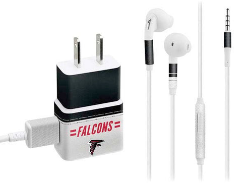 NFL Atlanta Falcons White Striped Phone Charger Skin