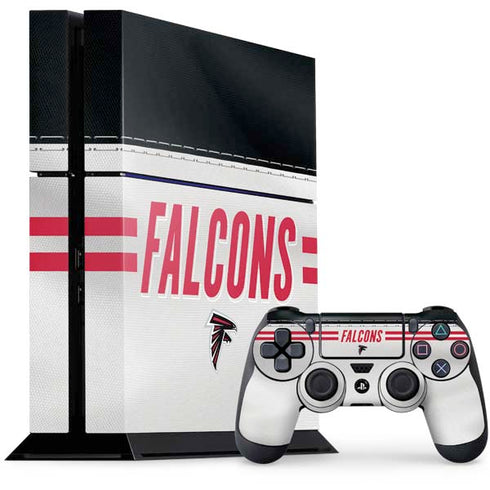 NFL Atlanta Falcons White Striped PlayStation PS4 Skins
