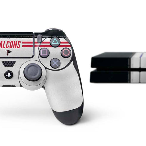 NFL Atlanta Falcons White Striped PS4 Console and Controller Bundle Skin