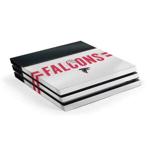 NFL Atlanta Falcons White Striped PS4 Pro Console Skin