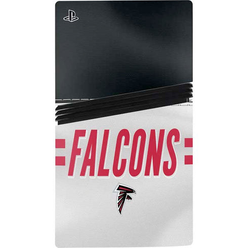 NFL Atlanta Falcons White Striped PS5 Pro Console Skin
