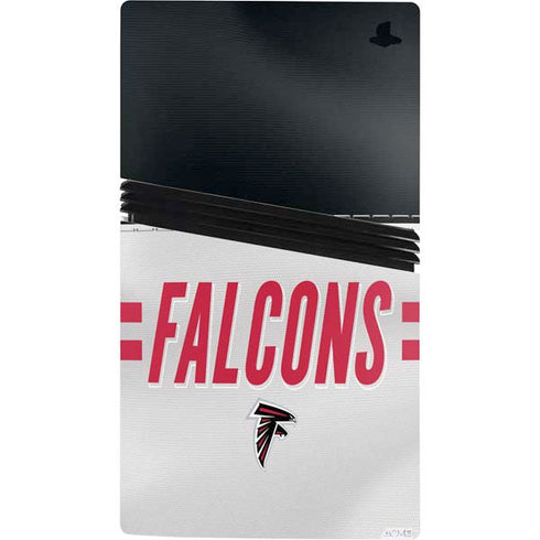 NFL Atlanta Falcons White Striped PS5 Pro Console Skin