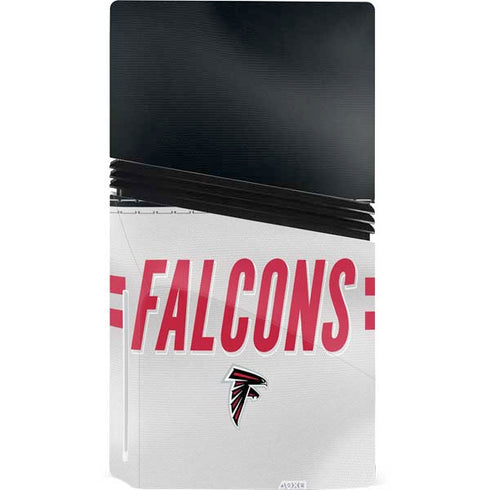 NFL Atlanta Falcons White Striped PS5 Pro Disk Console Skin