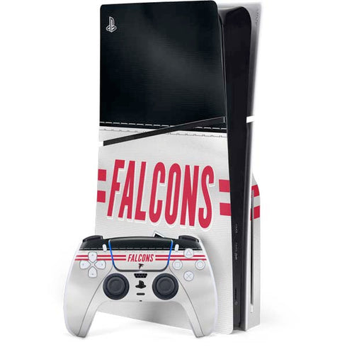 NFL Atlanta Falcons White Striped PlayStation PS5 Skins