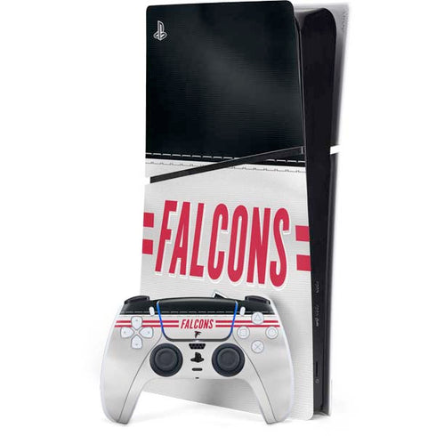 NFL Atlanta Falcons White Striped PlayStation PS5 Skins
