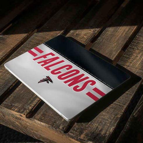 NFL Atlanta Falcons White Striped Surface Laptop 2 Skin