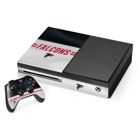 NFL Atlanta Falcons White Striped Xbox One Console and Controller Bundle Skin