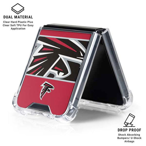 NFL Atlanta Falcons Zone Block Galaxy Z Flip6 Clear Case