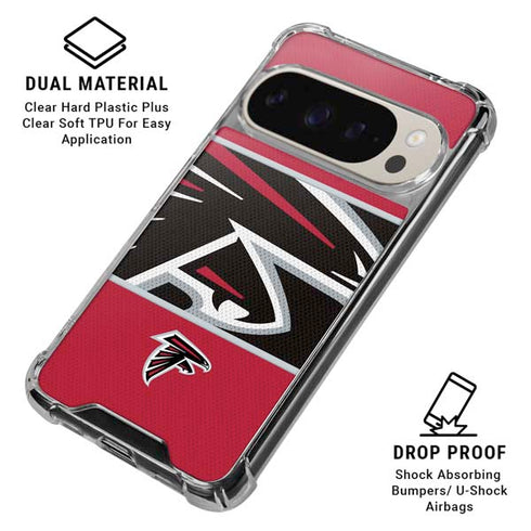 NFL Atlanta Falcons Zone Block Pixel 9/9 Pro Clear Case