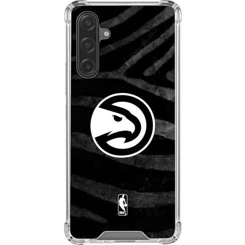 NBA Atlanta Hawks Black Animal Print Galaxy A17 Clear Case