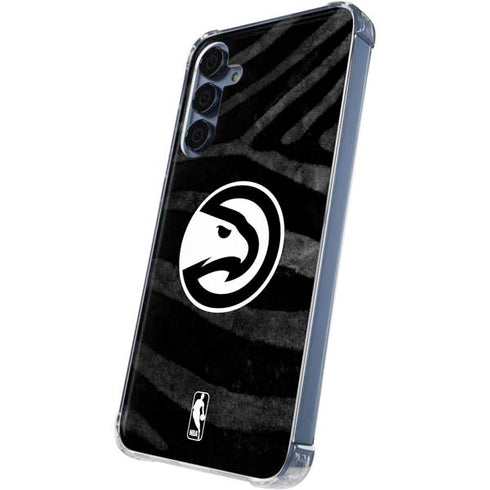 NBA Atlanta Hawks Black Animal Print Galaxy A35 5G Clear Case