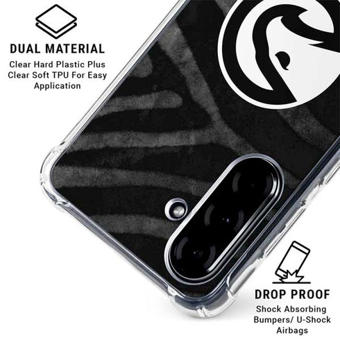 NBA Atlanta Hawks Black Animal Print Galaxy A36 5G Clear Case