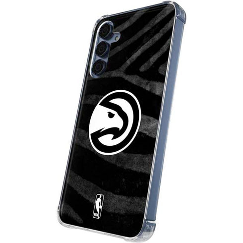 NBA Atlanta Hawks Black Animal Print Galaxy A55 5G Clear Case