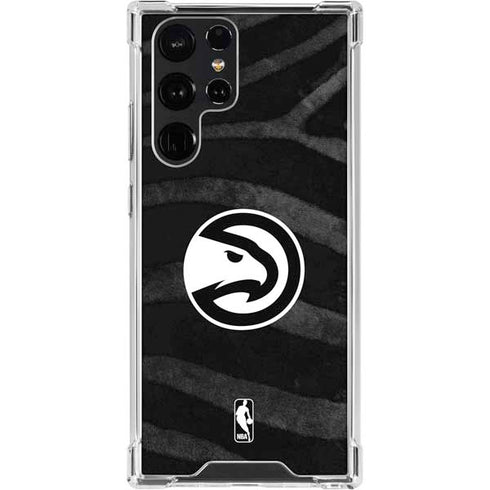 NBA Atlanta Hawks Black Animal Print Galaxy S23 Ultra Clear Case