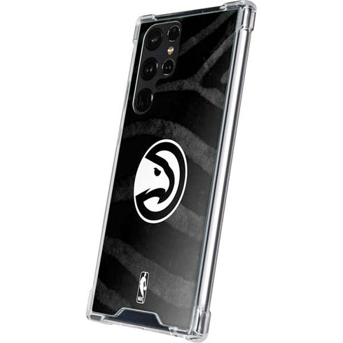 NBA Atlanta Hawks Black Animal Print Galaxy S23 Ultra Clear Case