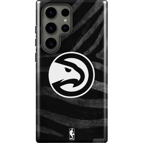 NBA Atlanta Hawks Black Animal Print Galaxy S23 Ultra Pro Case