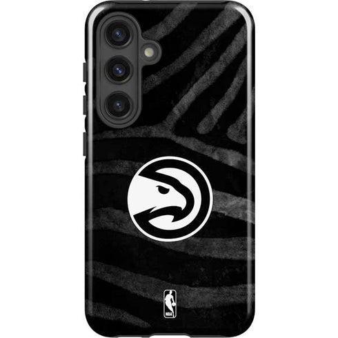 NBA Atlanta Hawks Black Animal Print Galaxy S25 Impact Case