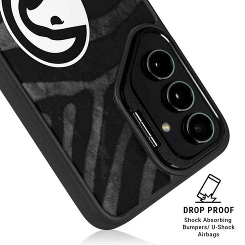 NBA Atlanta Hawks Black Animal Print Galaxy S25 Plus Kickstand Case