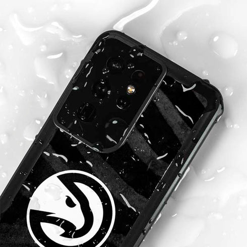 NBA Atlanta Hawks Black Animal Print Galaxy S24 Ultra Waterproof Case