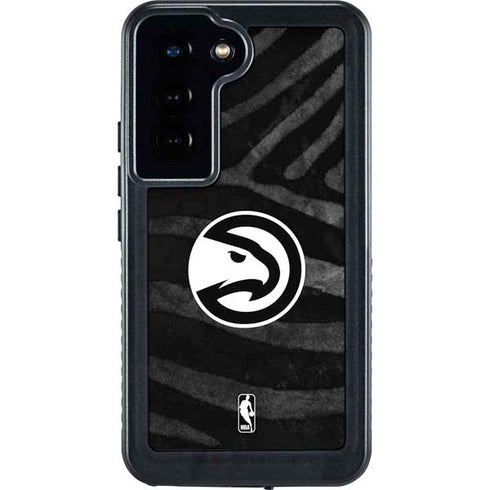NBA Atlanta Hawks Black Animal Print Galaxy S24 Waterproof Case