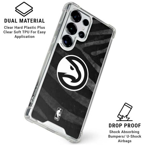 NBA Atlanta Hawks Black Animal Print Galaxy S25 Ultra Clear Case
