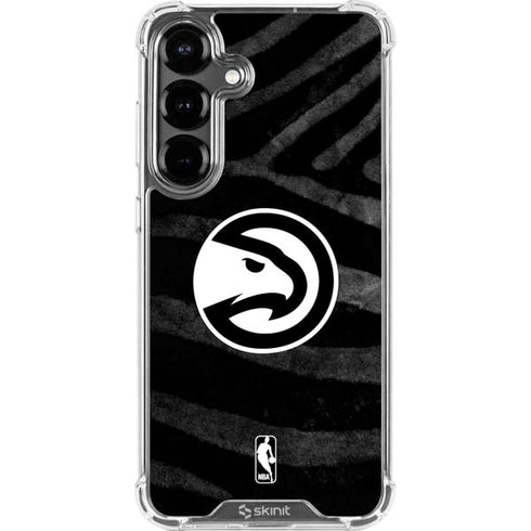 NBA Atlanta Hawks Black Animal Print Galaxy S26 Plus Clear Case