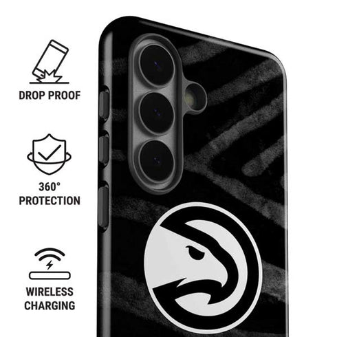 NBA Atlanta Hawks Black Animal Print Galaxy S26 Plus Impact Case