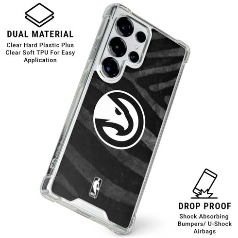 NBA Atlanta Hawks Black Animal Print Galaxy S26 Ultra Clear Case