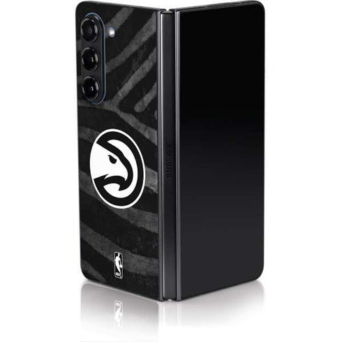NBA Atlanta Hawks Black Animal Print Galaxy Z Fold5 5G Skin
